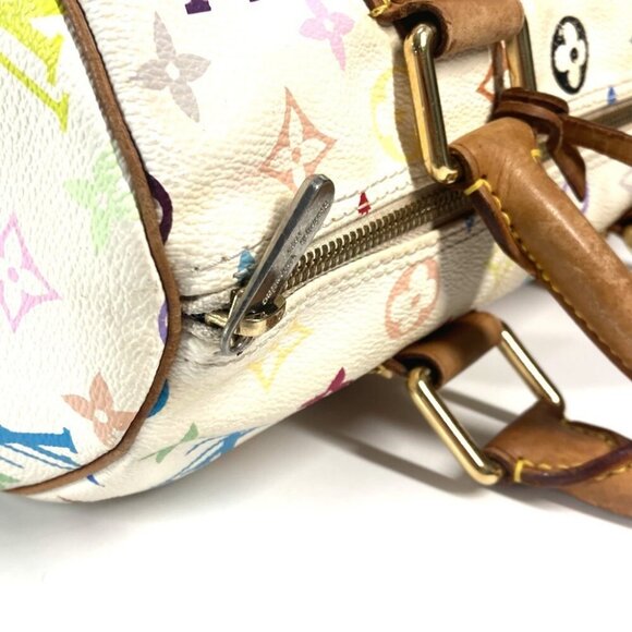 LOUIS VUITTON M92643 MonogramMulticolore Speedy30 Hand Bag Blanc White - Picture 11 of 16
